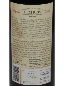 Herdade da Maroteira Cem Reis 0.75 Tinto 2019