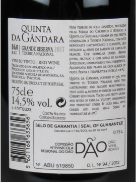 Quinta da Gandara Grande Reserva 2017 Touriga Nacional 0.75 Tinto