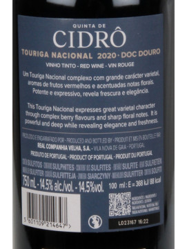 Quinta de Cidr Touriga Nacional 0.75 2020