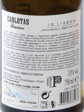 Adega D Arrocha Carlotas Reserva 0.75 Branco 2021