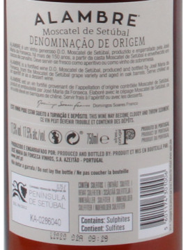 Moscatel Setubal J.m.f. Alambre 0.75X17,5º 2017