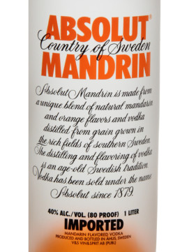 Vodka Absolut Mandrin 1 Lºx40º