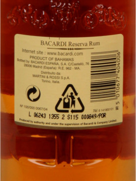 Rum Bacardi Reserva
