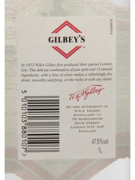Gin Gilbeys 1Lºx47,5º