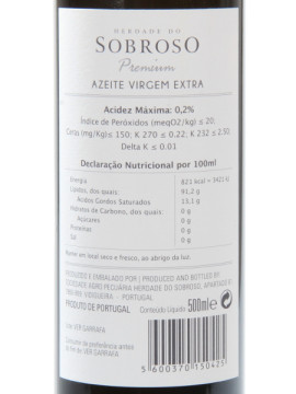 Azeite Herdade do Sobroso Virgem Extra 0.50