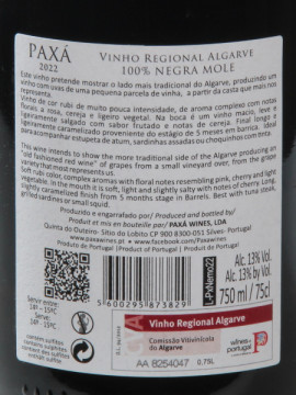Paxá Negra Mole 0.75 Tinto 2022