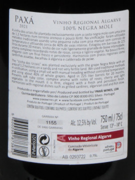 Paxá Vinha dos Urzais 0.75 Tinto 2021